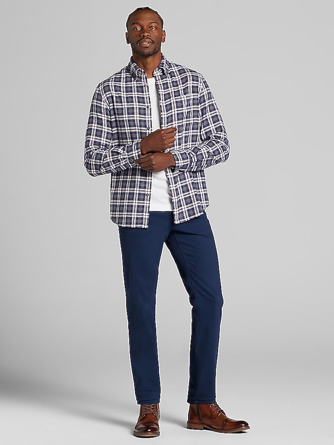 Wilke-Rodriguez Modern Fit Woven Flannel Button Up Shirt