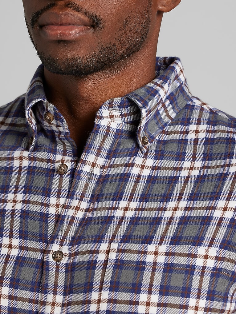 Wilke-Rodriguez Modern Fit Woven Flannel Button Up Shirt