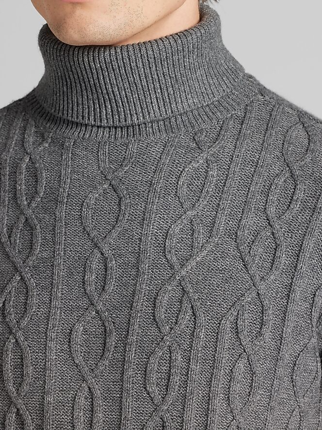 Paisley &Amp; Gray Slim Fit Chunky Turtleneck Sweater