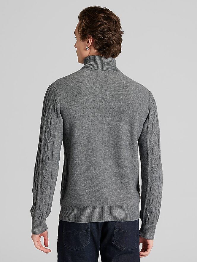 Paisley &Amp; Gray Slim Fit Chunky Turtleneck Sweater
