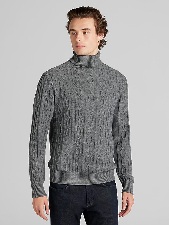 Paisley &Amp; Gray Slim Fit Chunky Turtleneck Sweater