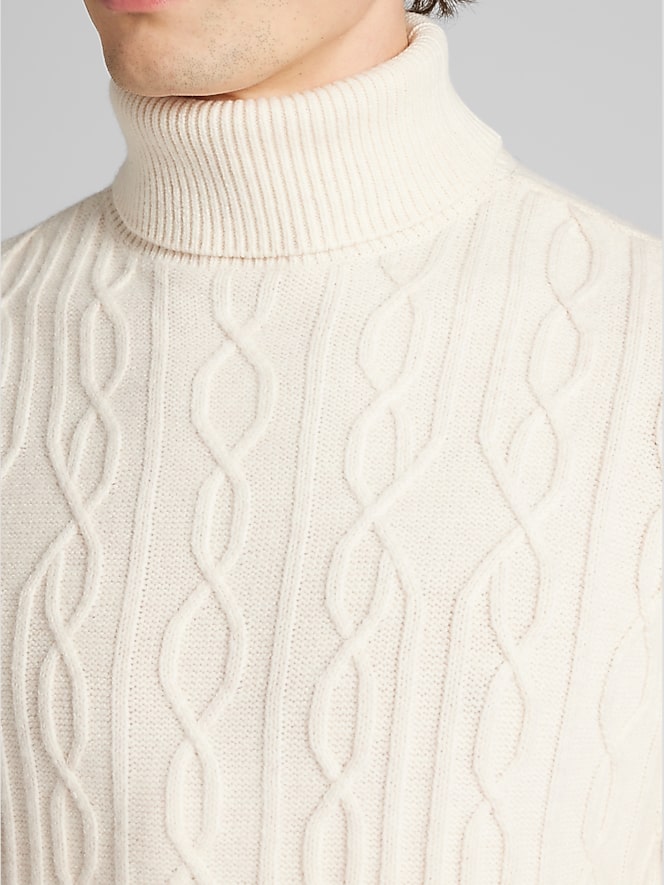 Paisley &Amp; Gray Slim Fit Chunky Turtleneck Sweater