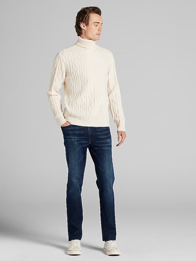 Paisley &Amp; Gray Slim Fit Chunky Turtleneck Sweater