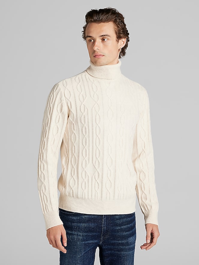 Paisley &Amp; Gray Slim Fit Chunky Turtleneck Sweater