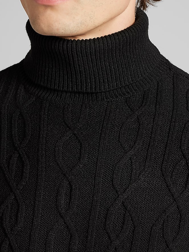 Paisley &Amp; Gray Slim Fit Chunky Turtleneck Sweater