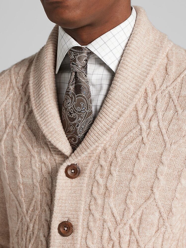 Paisley Gray Shawl Collar Cardigan Cardigans Men's Wearhouse