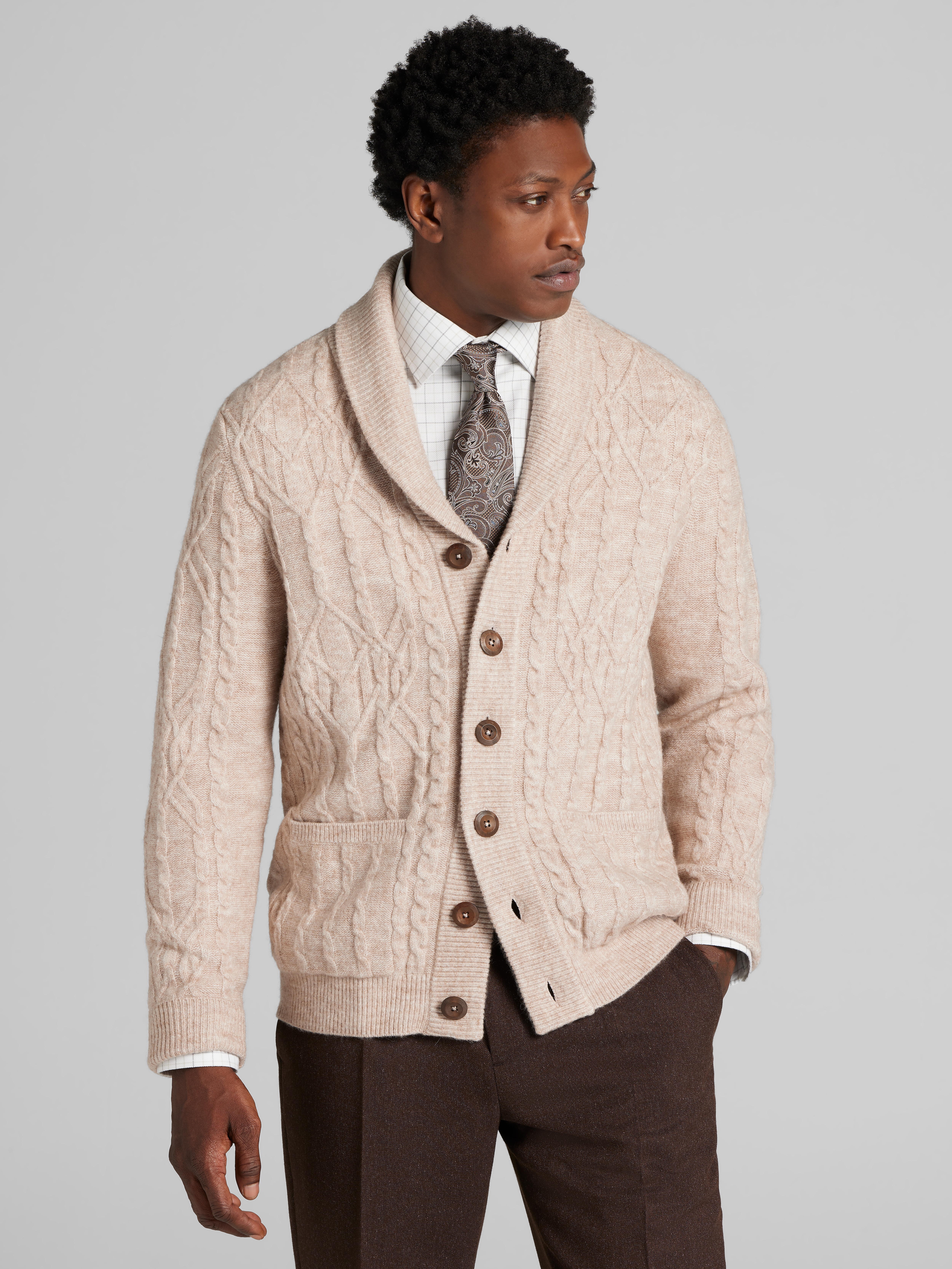 Knitwear Cashmere Shawl Cardigan Permanent Style Cardigan