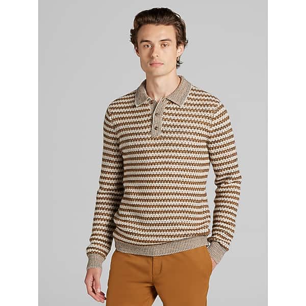 Paisley & Gray Men's Slim Fit Cardigan Tan - Size: XL TMW6T1V40005