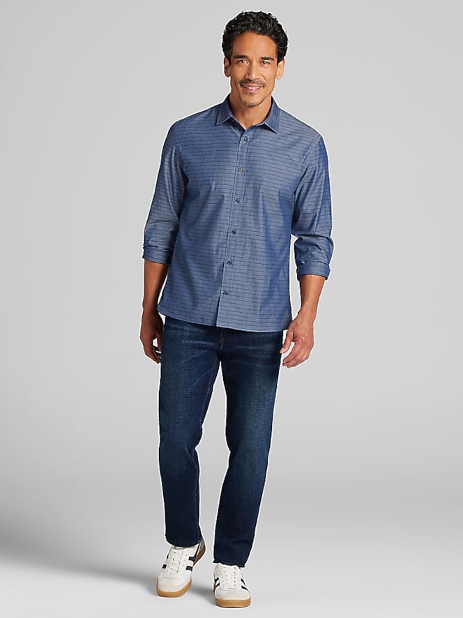 Joseph Abboud Modern Fit Horizontal Stripe Button Up Shirt