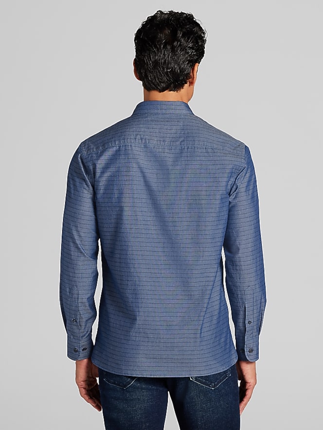 Joseph Abboud Modern Fit Horizontal Stripe Button Up Shirt