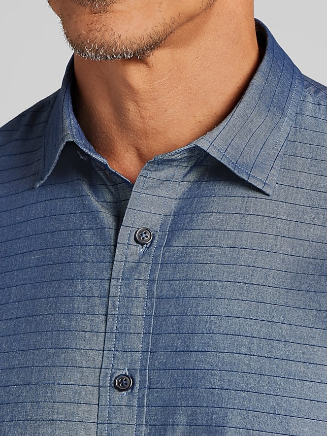 Joseph Abboud Modern Fit Horizontal Stripe Button Up Shirt