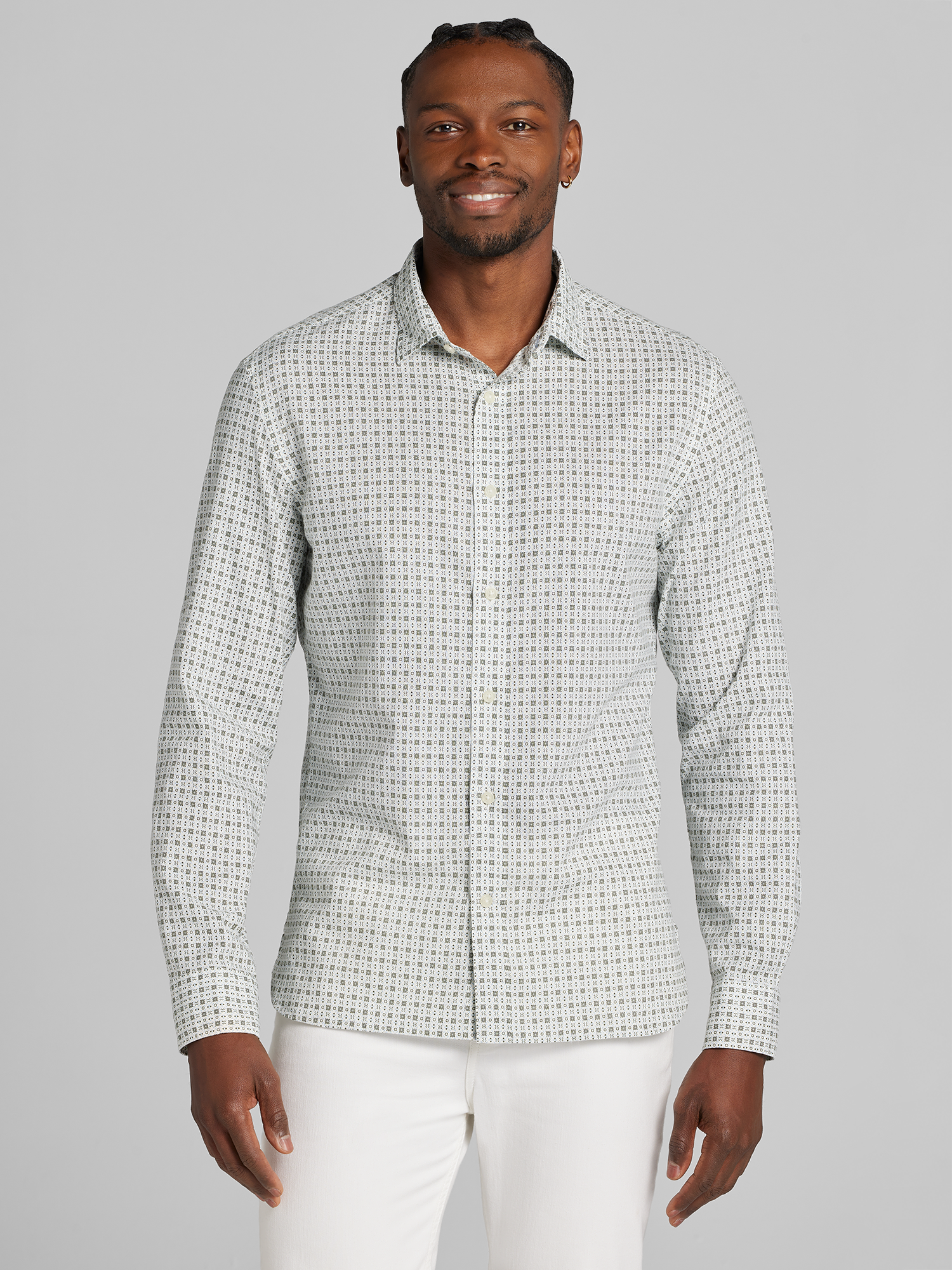Modern Fit Button Up Shirt
