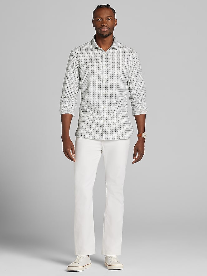 Joseph Abboud Modern Fit Linen Blend Button Up Shirt