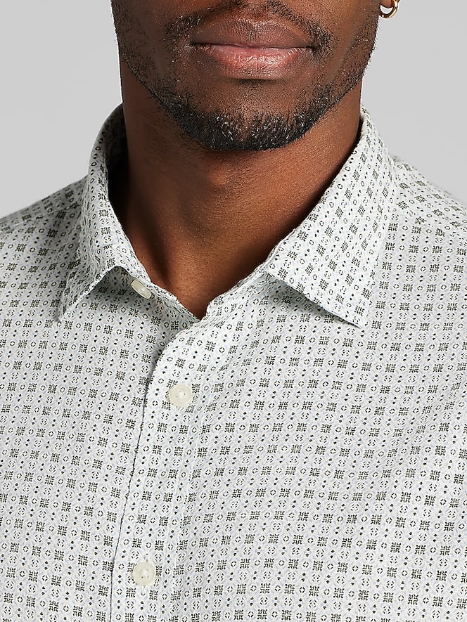 Joseph Abboud Modern Fit Linen Blend Button Up Shirt