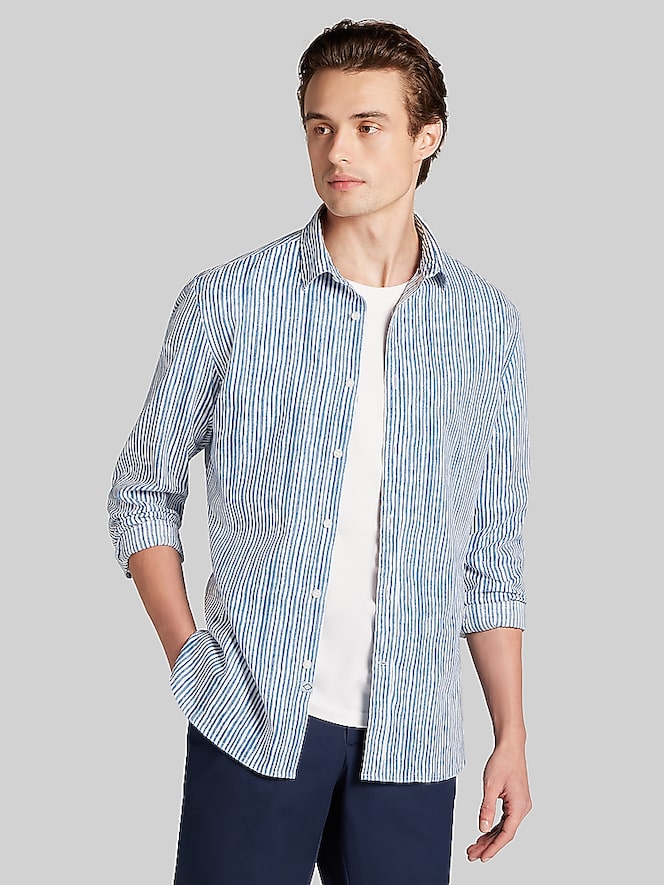 Joseph Abboud Modern Fit Stripe Button Up Shirt
