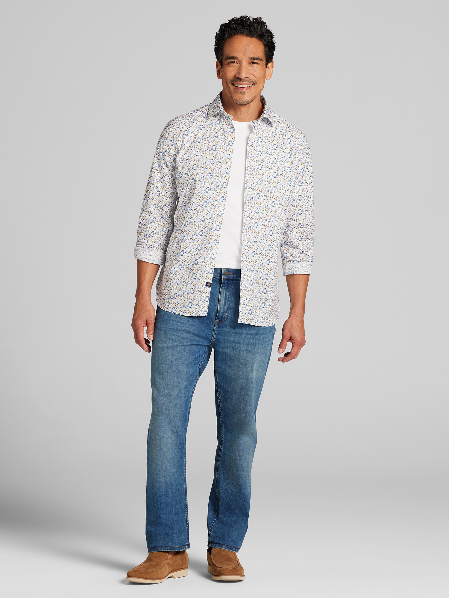 Modern Fit Button Up Shirt