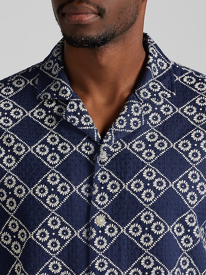 Joseph Abboud Modern Fit Short Sleeve Camp Shirt