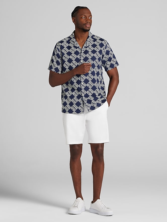 Joseph Abboud Modern Fit Short Sleeve Camp Shirt