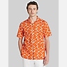 Joseph Abboud Modern Fit Linen Blend Short Sleeve Camp Shirt