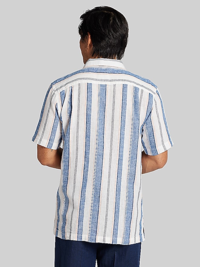 Joseph Abboud Modern Fit Stripe Camp Shirt