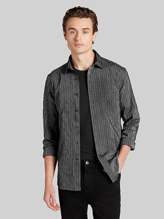 Awearness Kenneth Cole CHILLFLEX Slim Fit Pin Stripe Button-Up Shirt