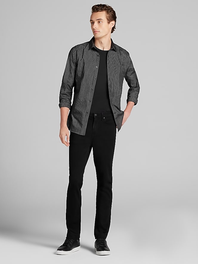 Awearness Kenneth Cole CHILLFLEX Slim Fit Pin Stripe Button-Up Shirt