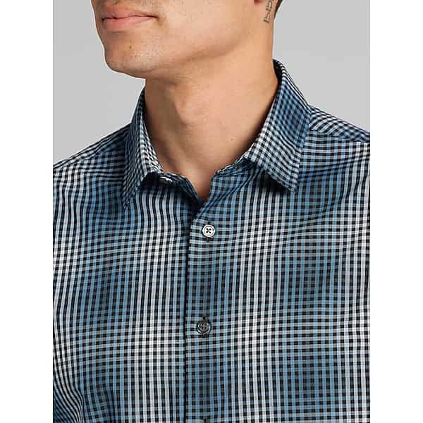 Awearness Kenneth Cole Men's CHILLFLEX Performance Stretch Button Up Shirt Teal - Size: XL