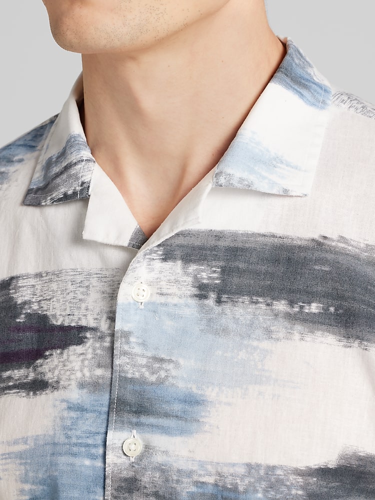 Awearness Kenneth Cole CHILLFLEX Linen Blend Short Sleeve Camp