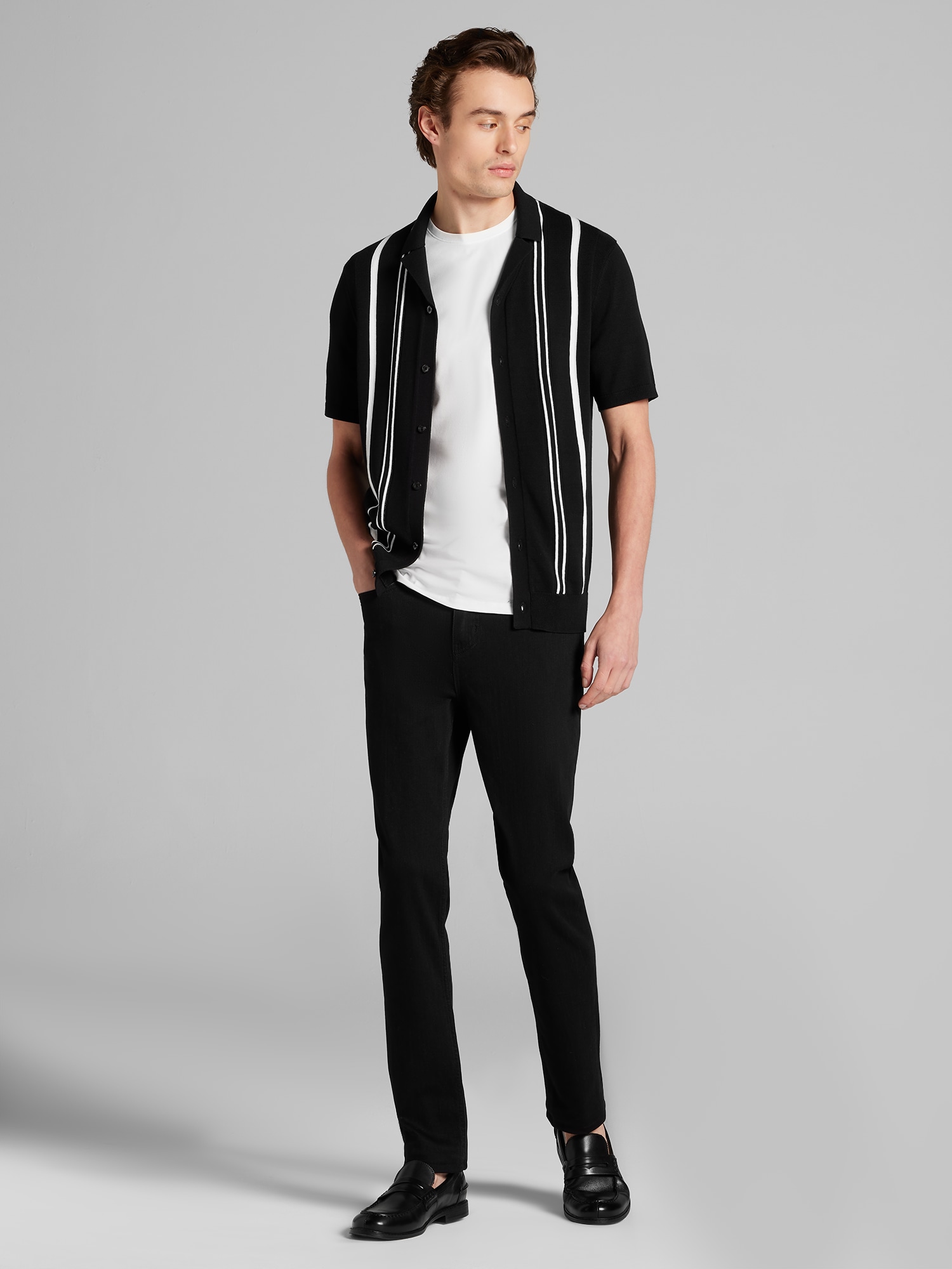 Short Sleeve Button Front Sweater