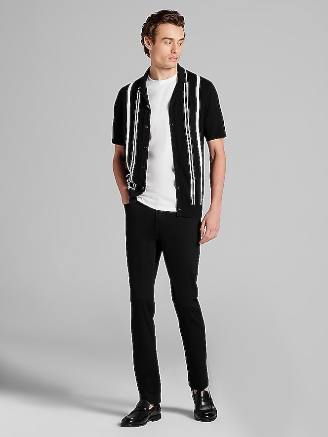 Awearness Kenneth Cole Short Sleeve Button Front Sweater