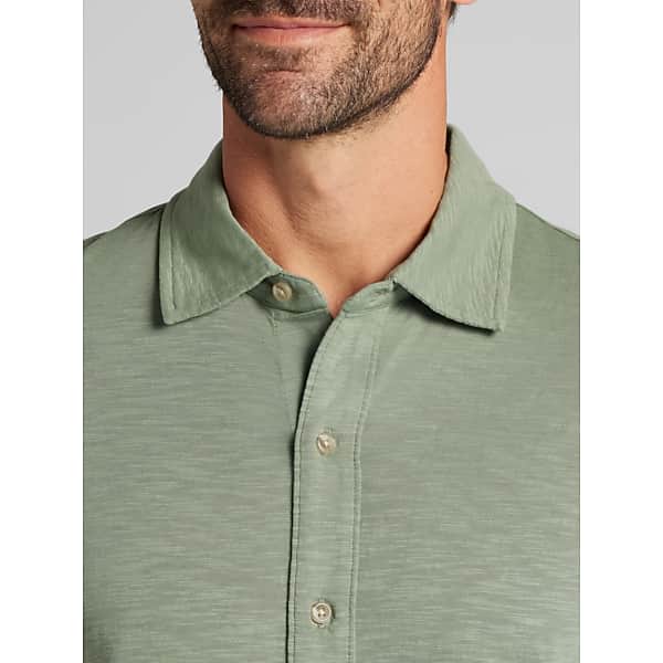 Joseph Abboud Big & Tall Men's Modern Fit Short Sleeve Button Up Shirt Olive - Size: 2X
