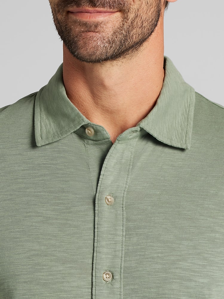 Joseph Abboud Modern Fit Short Sleeve Button Up Shirt, Olive