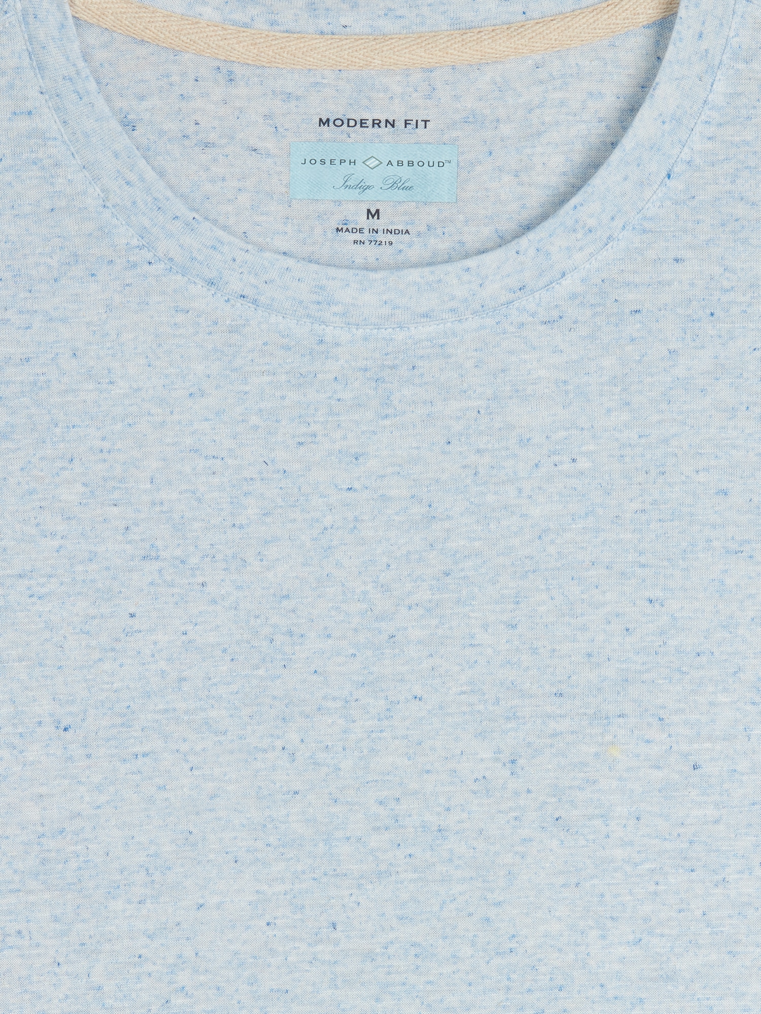 Modern Fit Linen Blend Burnout Crewneck Tee