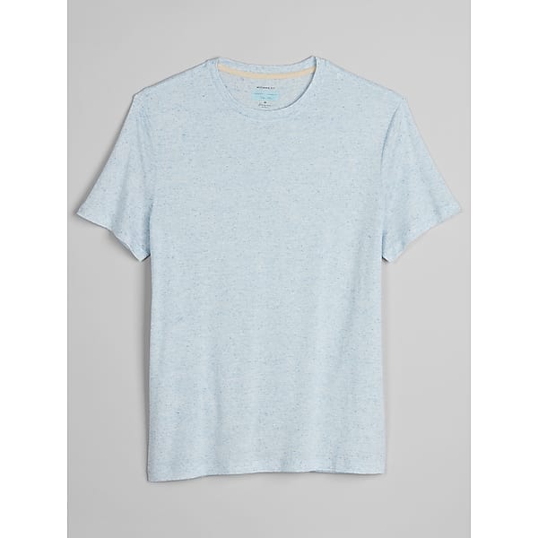 Joseph Abboud Big & Tall Men's Modern Fit Linen Blend Burnout Crewneck Tee Med Blue - Size: 1X