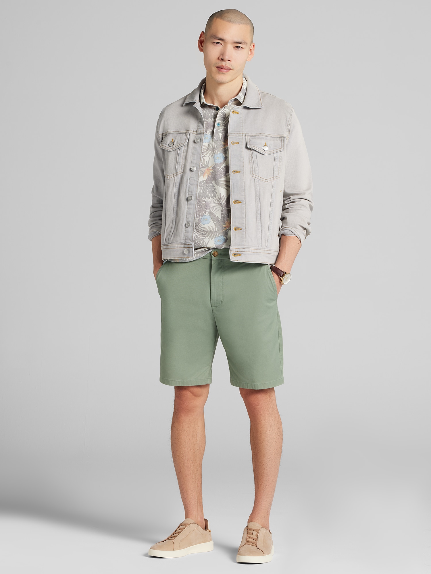 Modern Fit Tropical Print Resort Polo