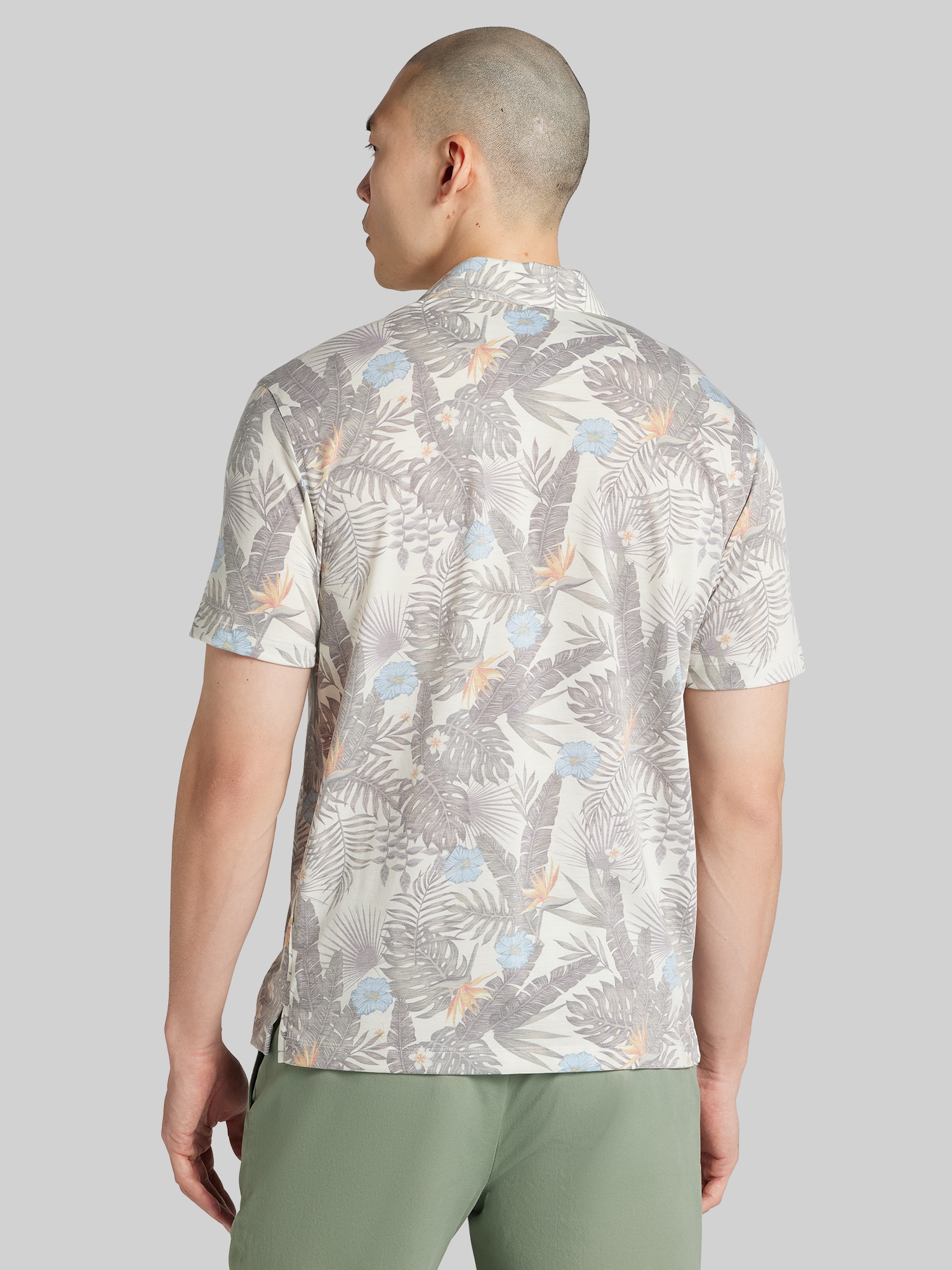 Modern Fit Tropical Print Resort Polo