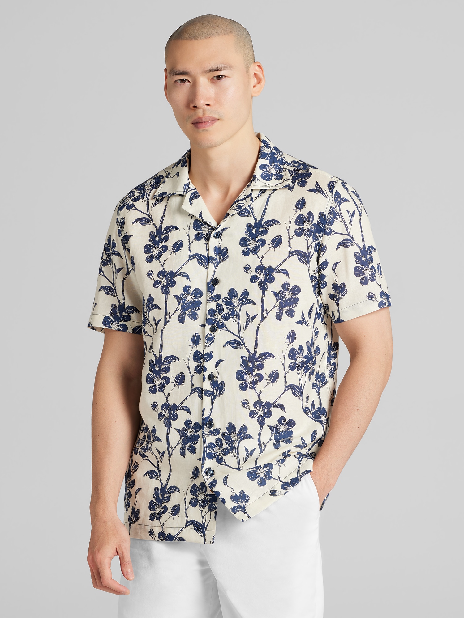 Modern Fit Floral Button Up Shirt