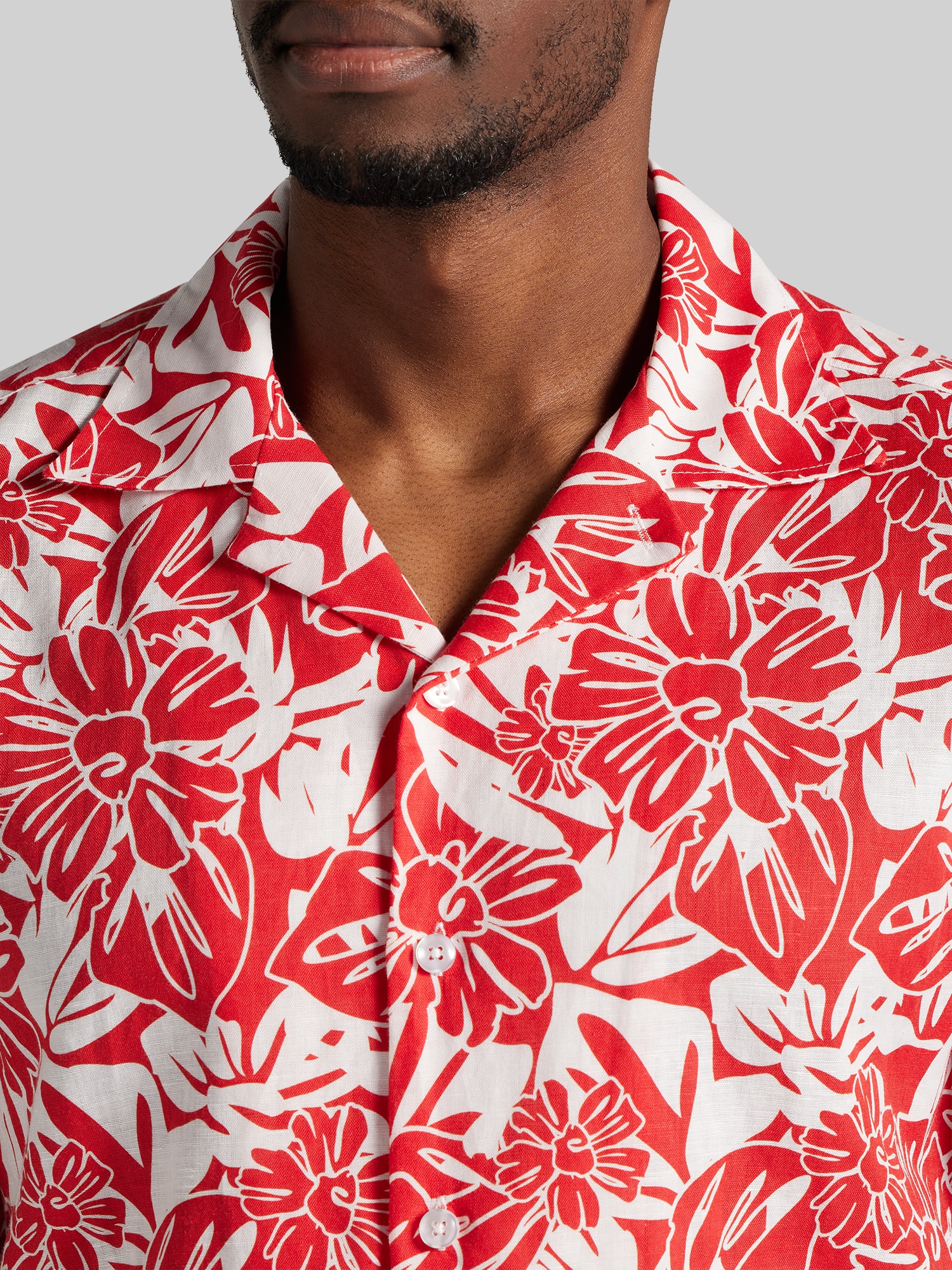 Modern Fit 100% Linen Short Sleeve Camp Shirt