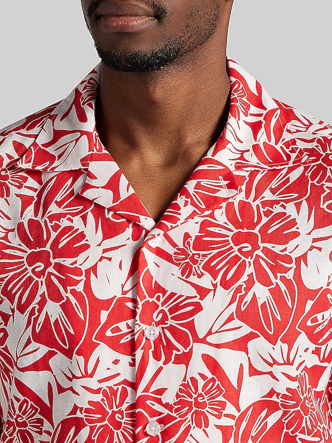 Joseph Abboud Modern Fit Tropical Floral Button Up Shirt