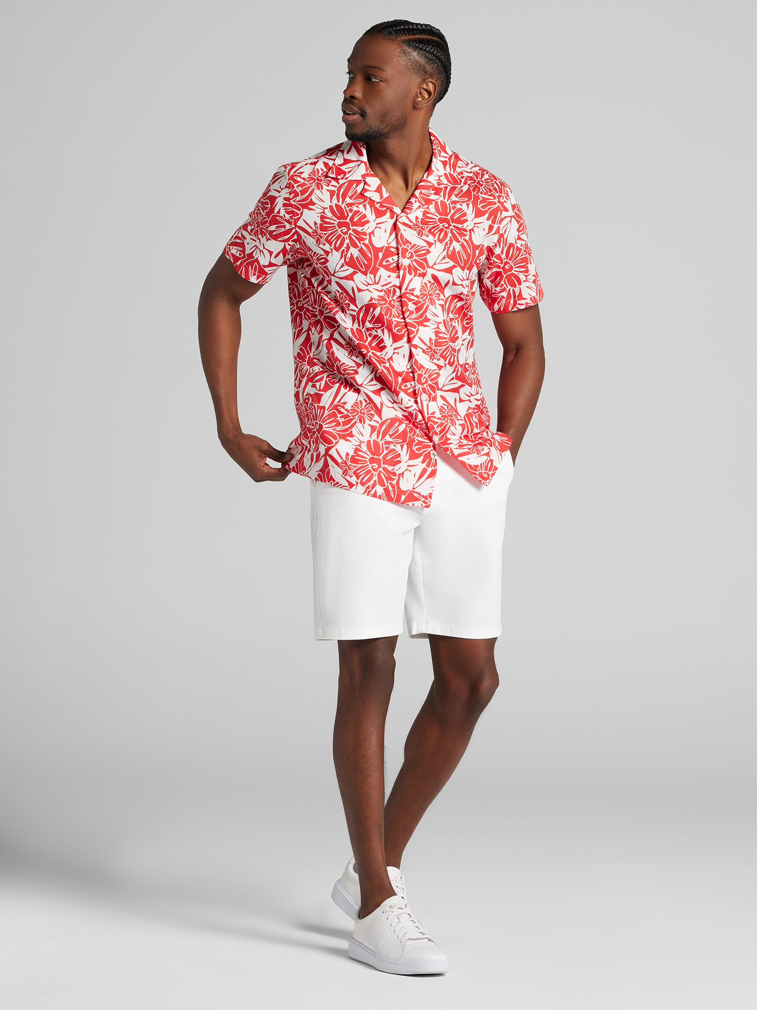 Modern Fit 100% Linen Short Sleeve Camp Shirt