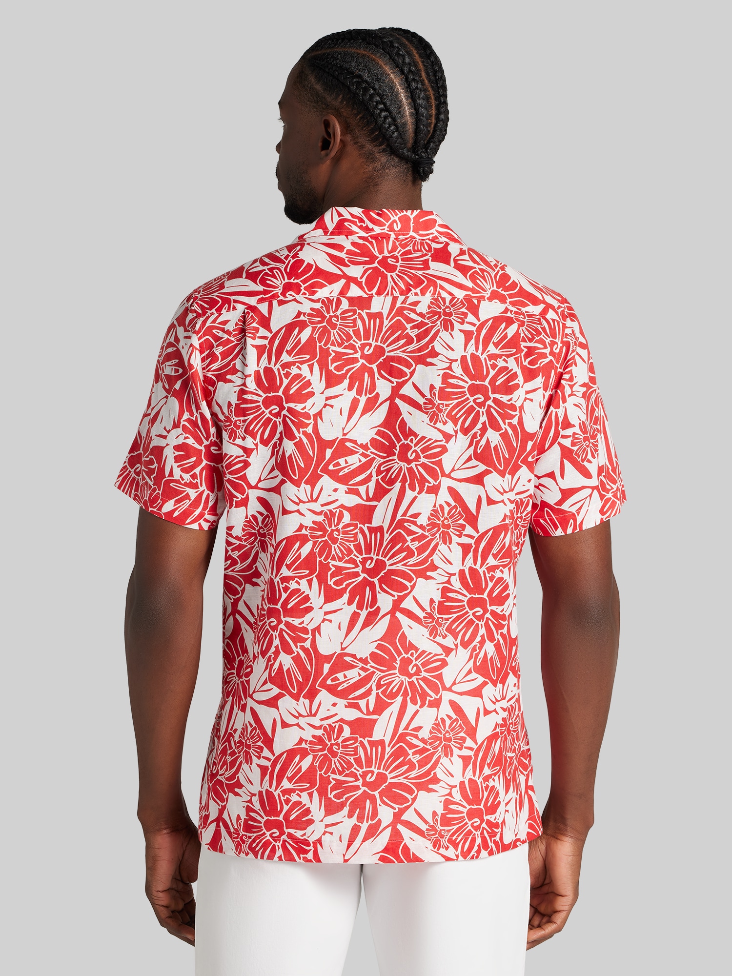 Modern Fit 100% Linen Short Sleeve Camp Shirt