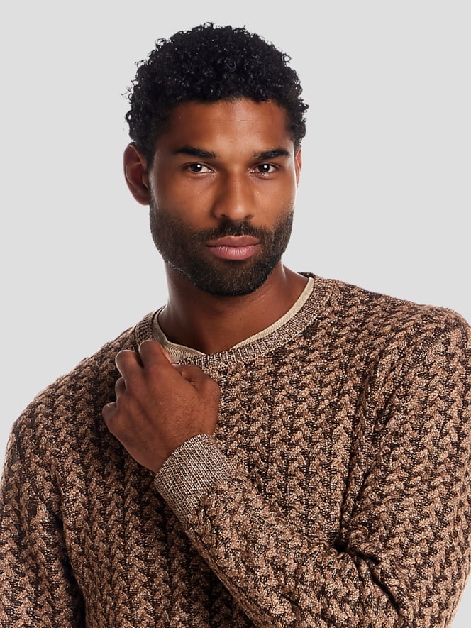 Weatherproof Vintage Braided Crew Neck Sweater