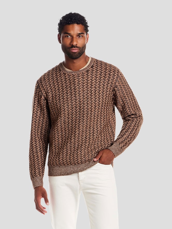 Weatherproof Vintage Braided Crew Neck Sweater