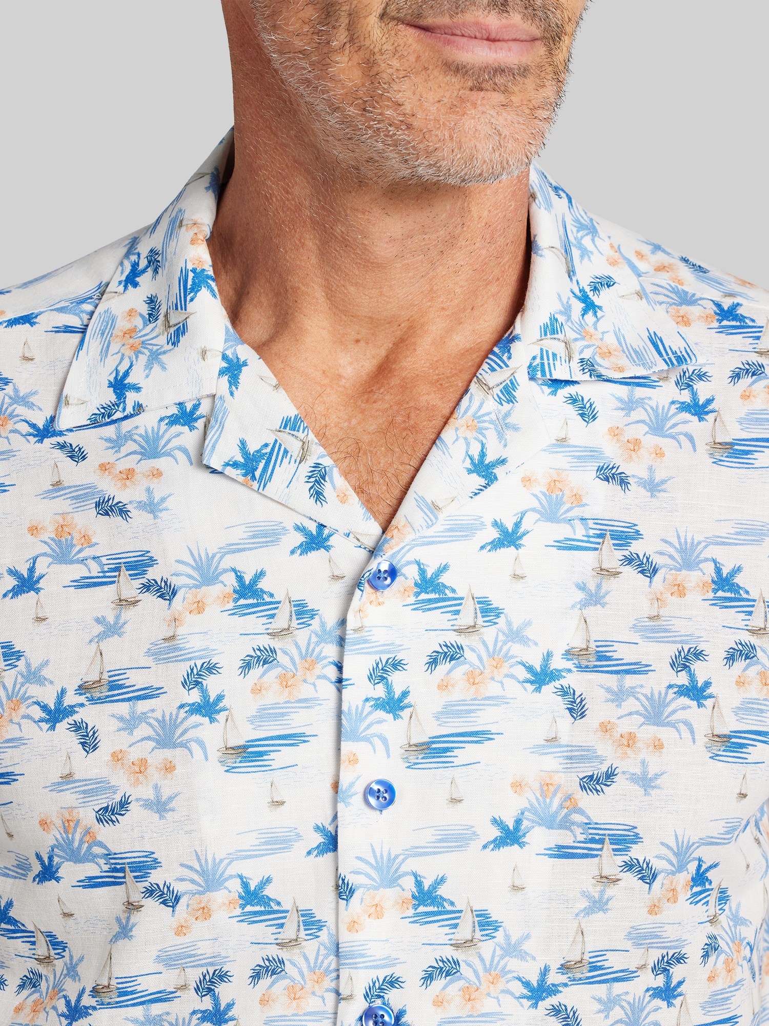 Modern Fit Sailboat Camp Shirt