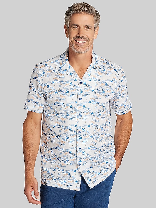 Joseph Abboud Modern Fit Sailboat Camp Shirt