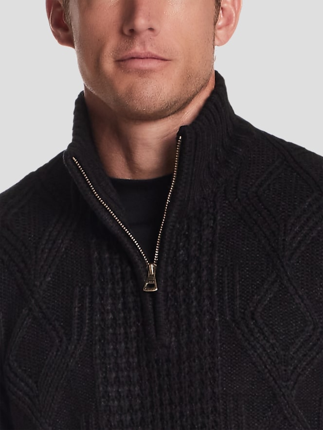 Weatherproof Vintage Chunky Cable Knit 1/4 Zip Sweater