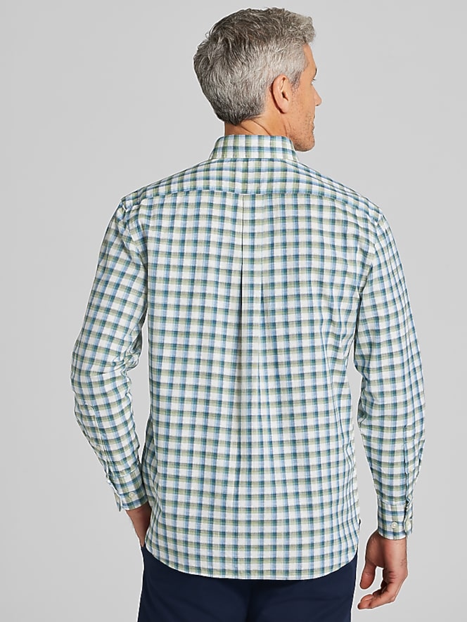 Joseph Abboud Classic Fit Plaid Woven Button Up Shirt
