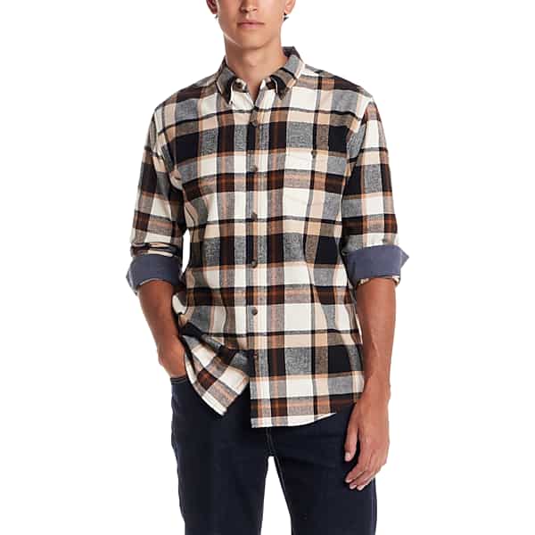 Weatherproof Vintage Men's Regular Fit Flannel Shirt Caramel Cafe - Size: XL
