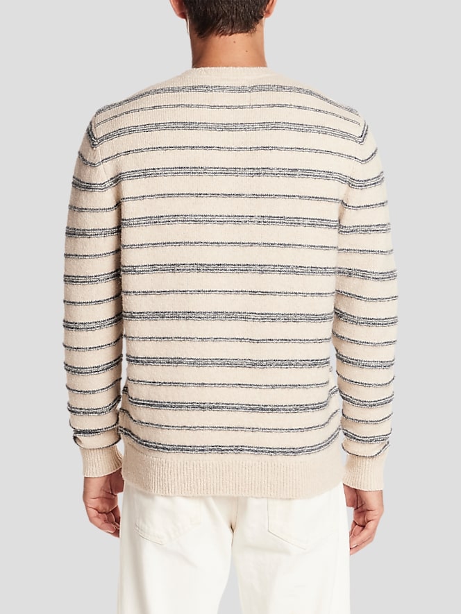 Weatherproof Vintage Fuzzy Striped Crew Neck Sweater