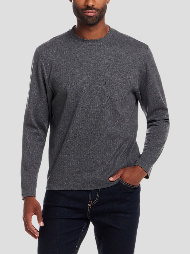 Weatherproof Vintage Regular Fit Brushed Herringbone Crewneck Pullover